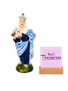 Vintage 70's Atlantic Mold WISE MAN Blue Gift 7.5 " T Ceramic Nativity  Figurine